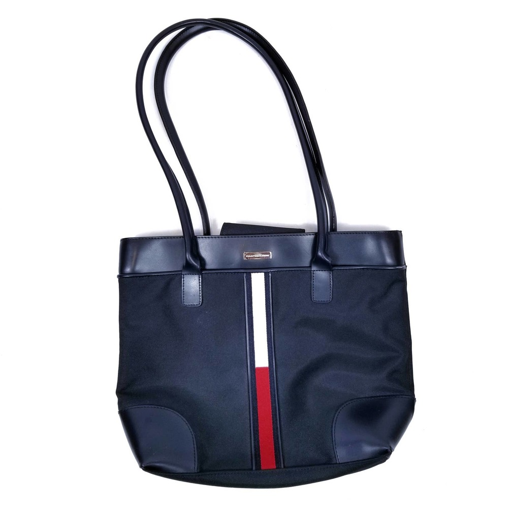 Tommy Hilfiger Navy Striped Shoulder Tote